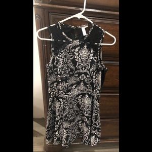 Black cocktail lace print dress size small